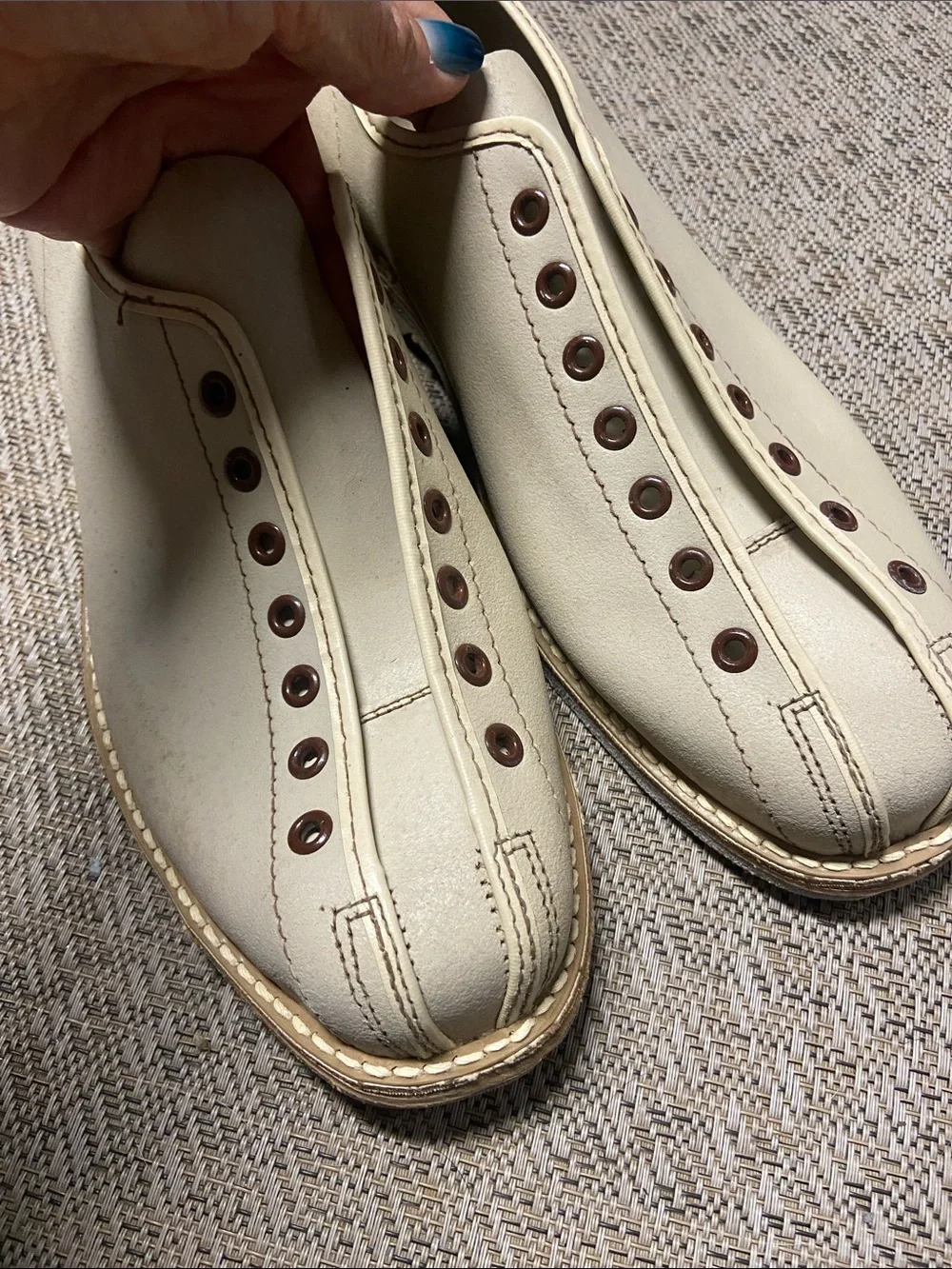 VINTAGE SAUCONY of Kutztown, PA BOWLING SHOES 8 Old Stock New Ivory 1950’s